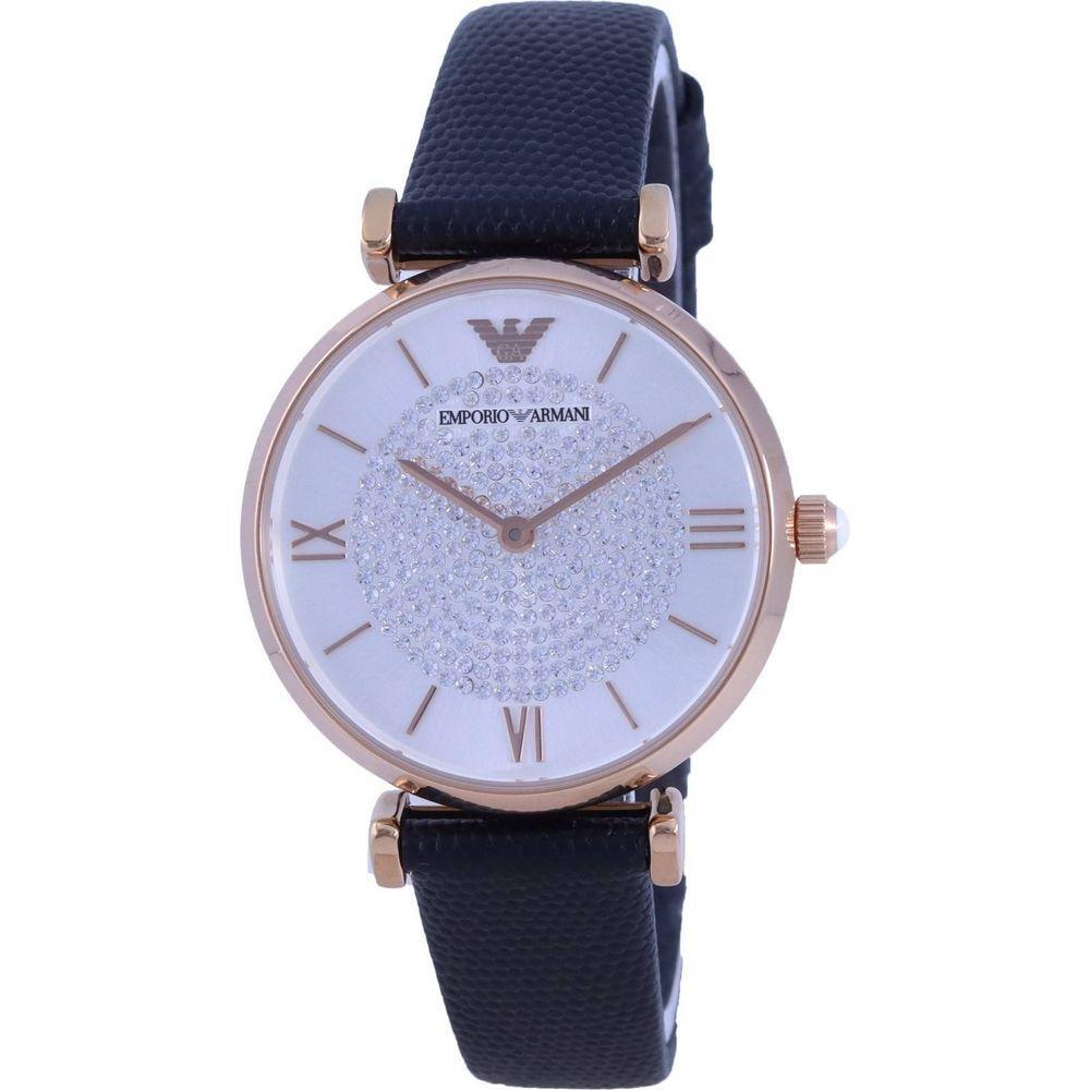 Emporio Armani Women's Rose Gold T-Bar Crystal Accents Quartz Watch AR11387