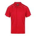 CURRIO | Mens Mini Waffle Knit Poly Polo with Piping