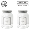 6x 3L Glass Cookie Jars Kitchen Food Candy Spice Biscuit Storage Container Large