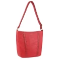 Pierre Cardin Herringbone Embossed Leather Women's/Ladies Cross Body Bag Red