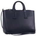 Pierre Cardin Italian Leather Women's/Ladies Double Handle Tote Carry Bag Navy