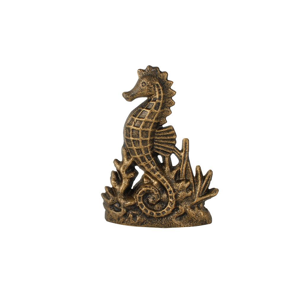 Maine & Crawford Halyn Cast Iron Seahorse 22cm Door Stop Weighted Stopper Gold