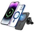 15W Qi MagSafe Magnetic Car Mount Wireless Charger Air Vent for iPhone 14 13 12 11 Pro XS Max XR Mini 7 8 Plus