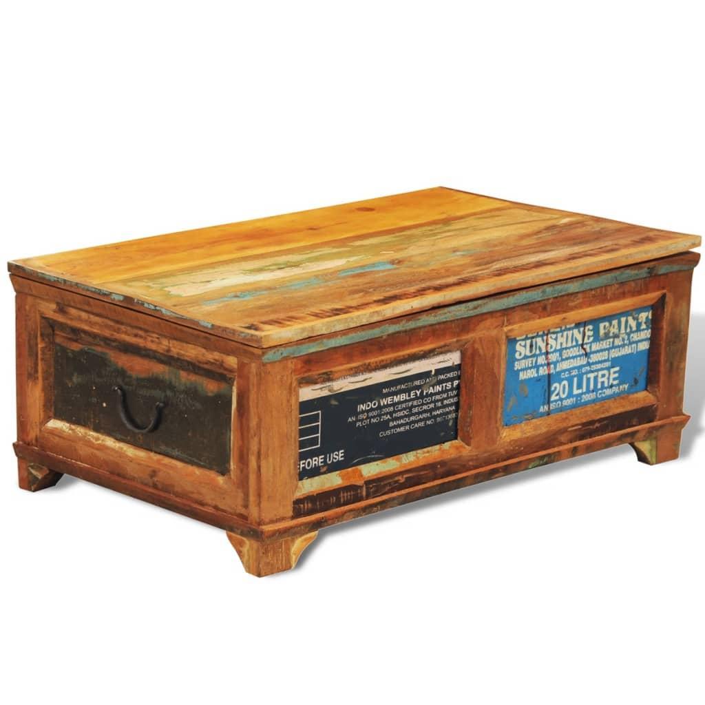 Coffee Table with Storage Vintage Reclaimed Wood vidaXL