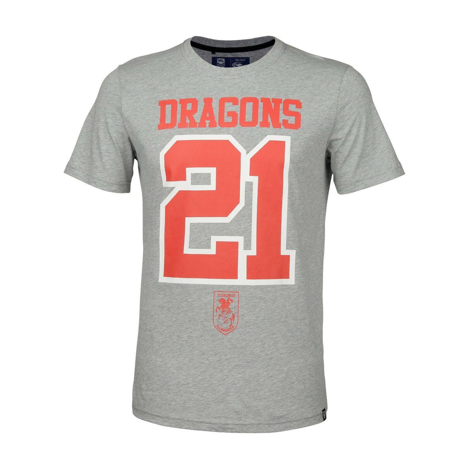 St George ILL Dragons NRL 2019 Classic Cotton Lifestyle T Shirt Sizes S-5XL! S19
