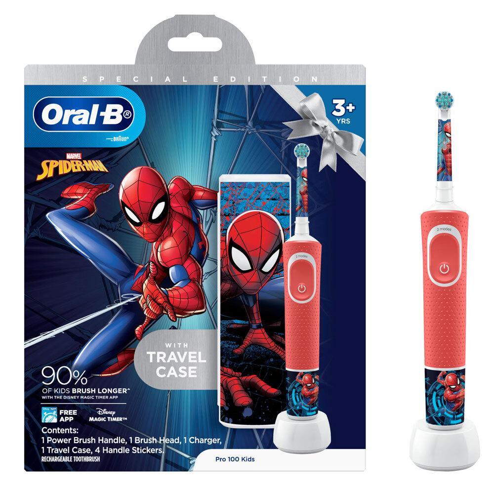 Oral B Electric Pro 100 Kids Electric Toothbrush Spiderman 3y+ Dental Oral Care