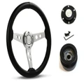 SAAS Steering Wheel PVC 14" ADR Retro Brushed Spoke SW616OS-R and SAAS boss kit for Datsun 280ZX 1979-1984