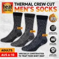 1 Pair Men's Socks Thermal Crew Cut Deep Cushioned Warm Thick Size 6-10 Assorted