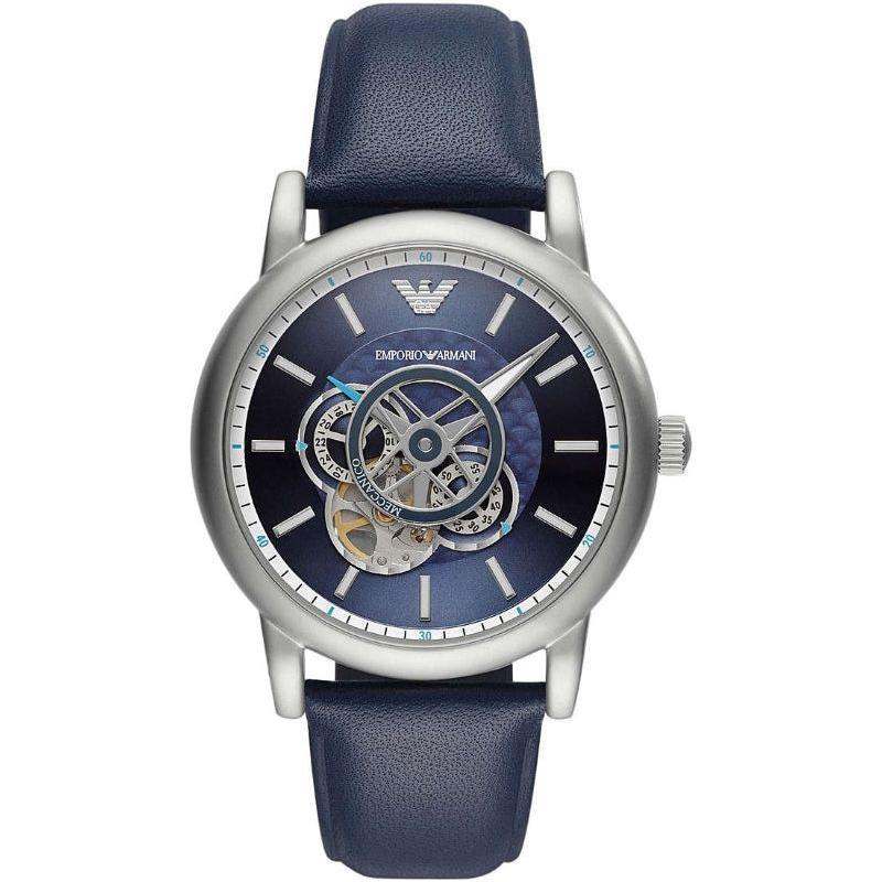 Emporio Armani Meccanico Mod. Luigi Men's Automatic Watch - Bold & Elegant, Model AR-ML-001, Stainless Steel Case, Genuine Leather Strap, Black
