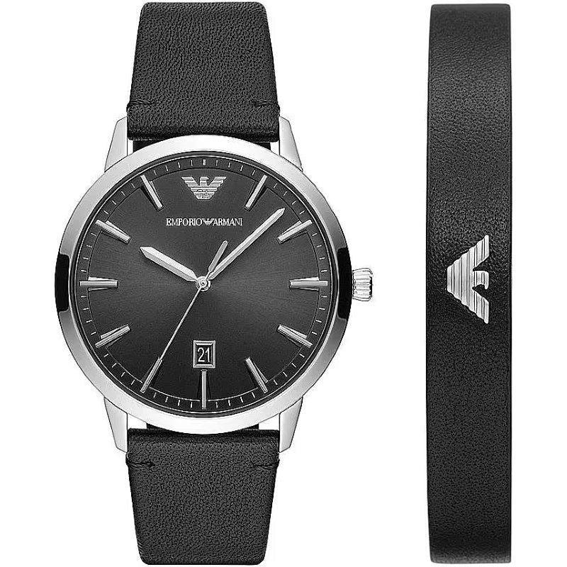 Emporio Armani Men's Mod. AR80064SET Stainless Steel Black Dial Watch