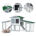 Advwin Rabbit Hutch Chicken Coop Waterproof Pet House 206x45x86cm Grey