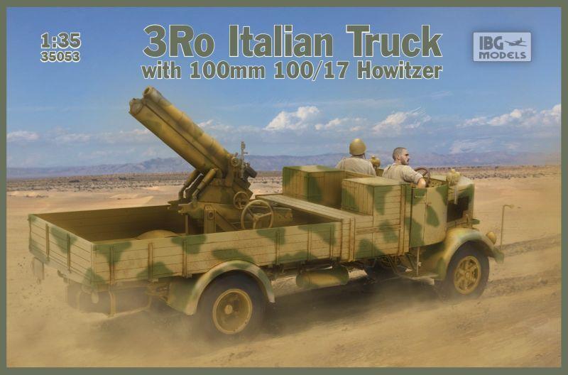IBG 35053 1/35 3Ro Italian Truck with 100/17 100mm Howitzer Plastic Model Kit