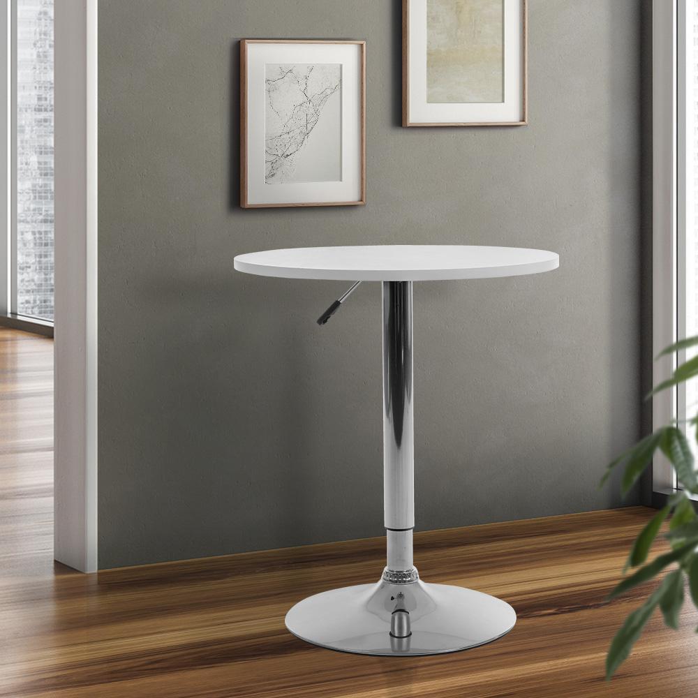 【Sale】Bar Table Kitchen Tables Swivel Round Metal White