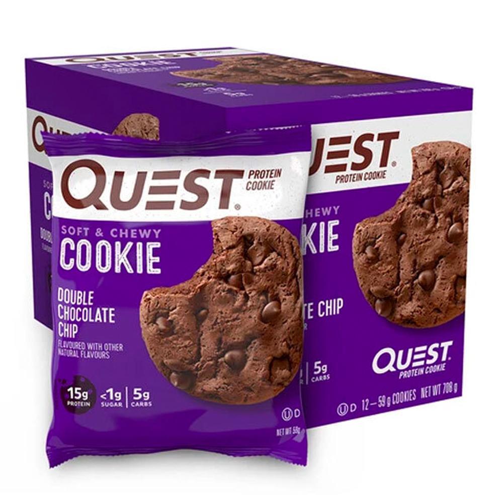 12pc Quest 59g Protein Cookie Weight Management Diet Snack Double Chocolate Chip