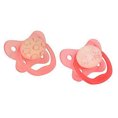 PreVent Contour Glow in the Dark Pacifier, 2 Pack (Pink) - Stage 1
