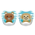 Prevent Printed Shield Animal Pacifier Stage 2, 2 Pack (Blue)