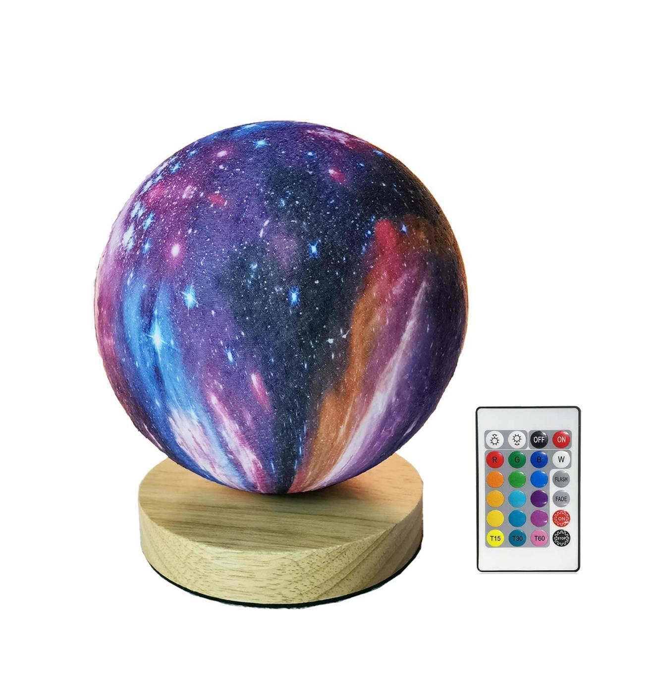 Rotating 15cm Galaxy Moon Night Light 16 Colour Rechargeable + Tough and Remote Control