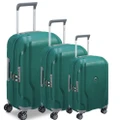 Delsey Clavel Hardside EXP 3 Piece (55, 70, 83) Spinner Suitcase Set Evergreen