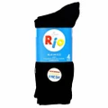 Rio 4 Pack Mens Business Work Crew Socks Cotton Bulk Black/Blue/Grey S7412W