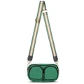 Punch Neoprene Double Pocket Travel Bag/Purse/Handbag w/Crossbody Strap Green