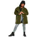 Urban Classics Womens Oversized Sherpa Coat - Olive