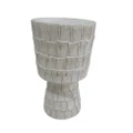 Rogue Textured Cement Vessel Home Decor Indoor Outdoor Flower Planter Vase White