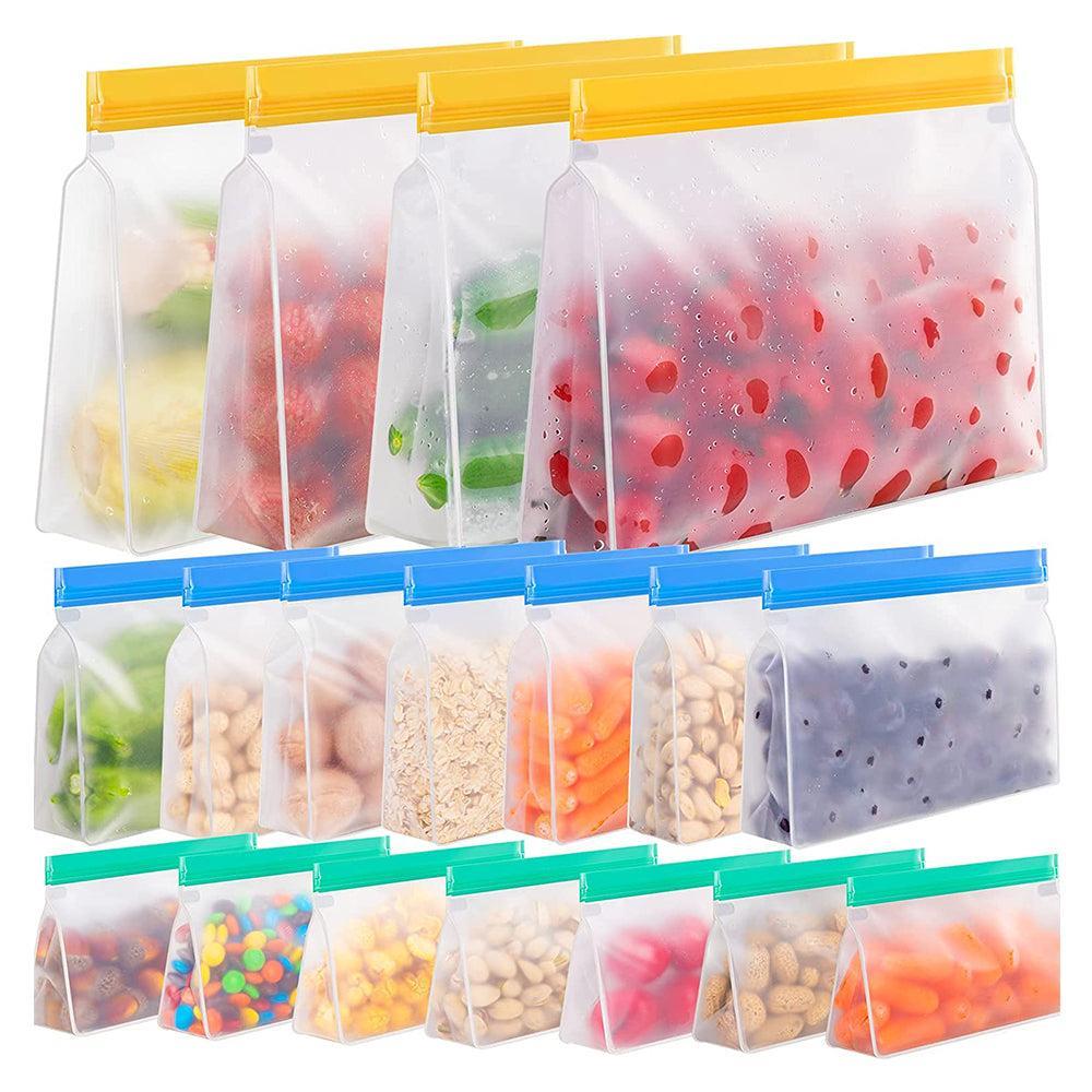 18Pcs Reusable Stand Up Food Storage Bags Food Fresh Bags