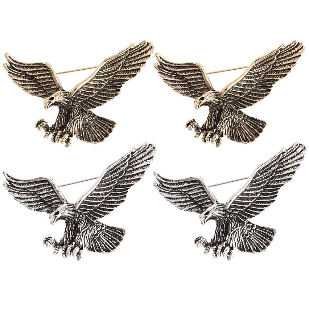 4pcs Eagle Pin Vintage Clothes Pin Personalized Brooch Animal Lapel Pin for Suit