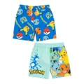 Pokemon Boys Swim Shorts (Pack of 2) (Light Blue/Vibrant Blue) (11-12 Years)