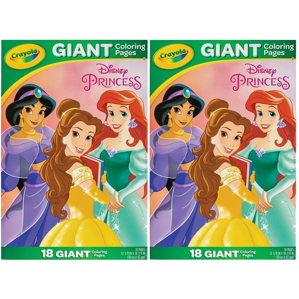 2x Crayola Giant 18pg Disney Princess Colouring Pages Foldalope Kids/Children 3+