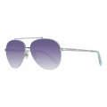 Swarovski SK0194-6084W Women's Aviator Sunglasses - Elegant Silver Metal Frame with UV Protection (? 60 mm)