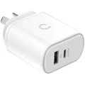 32WUCWC 32W USB-C Pd Dual Port Wall Charger - White