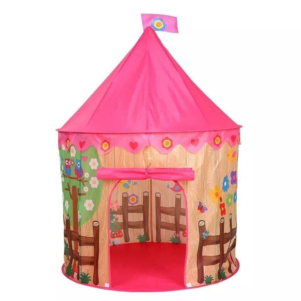 Pink House Kids Play Tent Pop Up Playhouse Indoor Outdoor Girls Toy Secret Scape