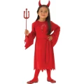 Bristol Novelty Girls Devil Costume (Red) (7-8 Years)