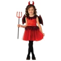 Forum Novelties Girls Devil Costume Set (Red/Black) (3-4 Years)