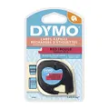 Dymo LetraTag Plastic 12mm Tape Cosmic Red on Black Dymo SD91203 91333