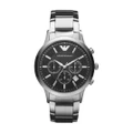Emporio Armani Men's Mod. AR2434 Stainless Steel Chronograph Watch - Sleek Silver Elegance