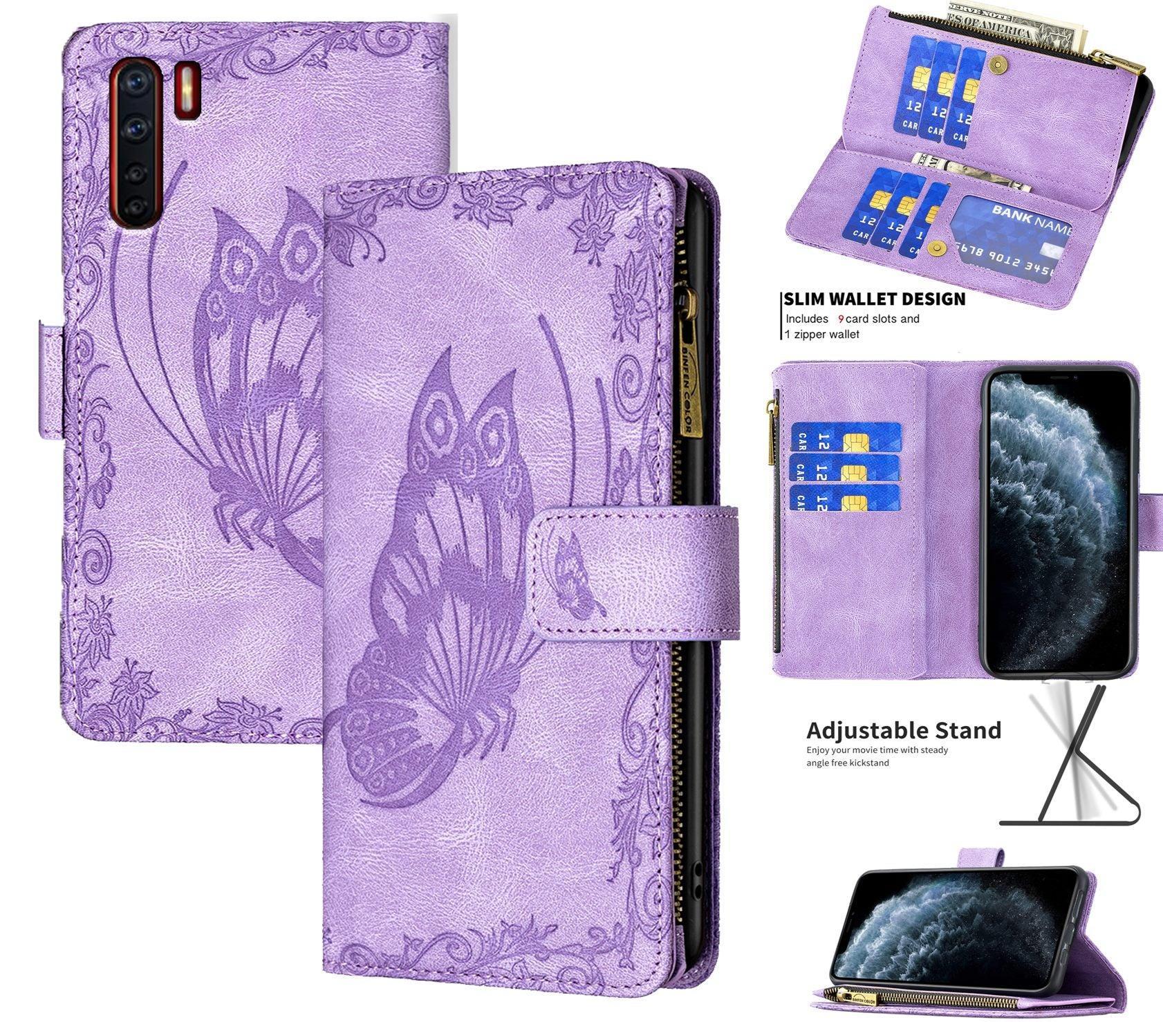 Oppo A91 Case Wallet Cover Purple
