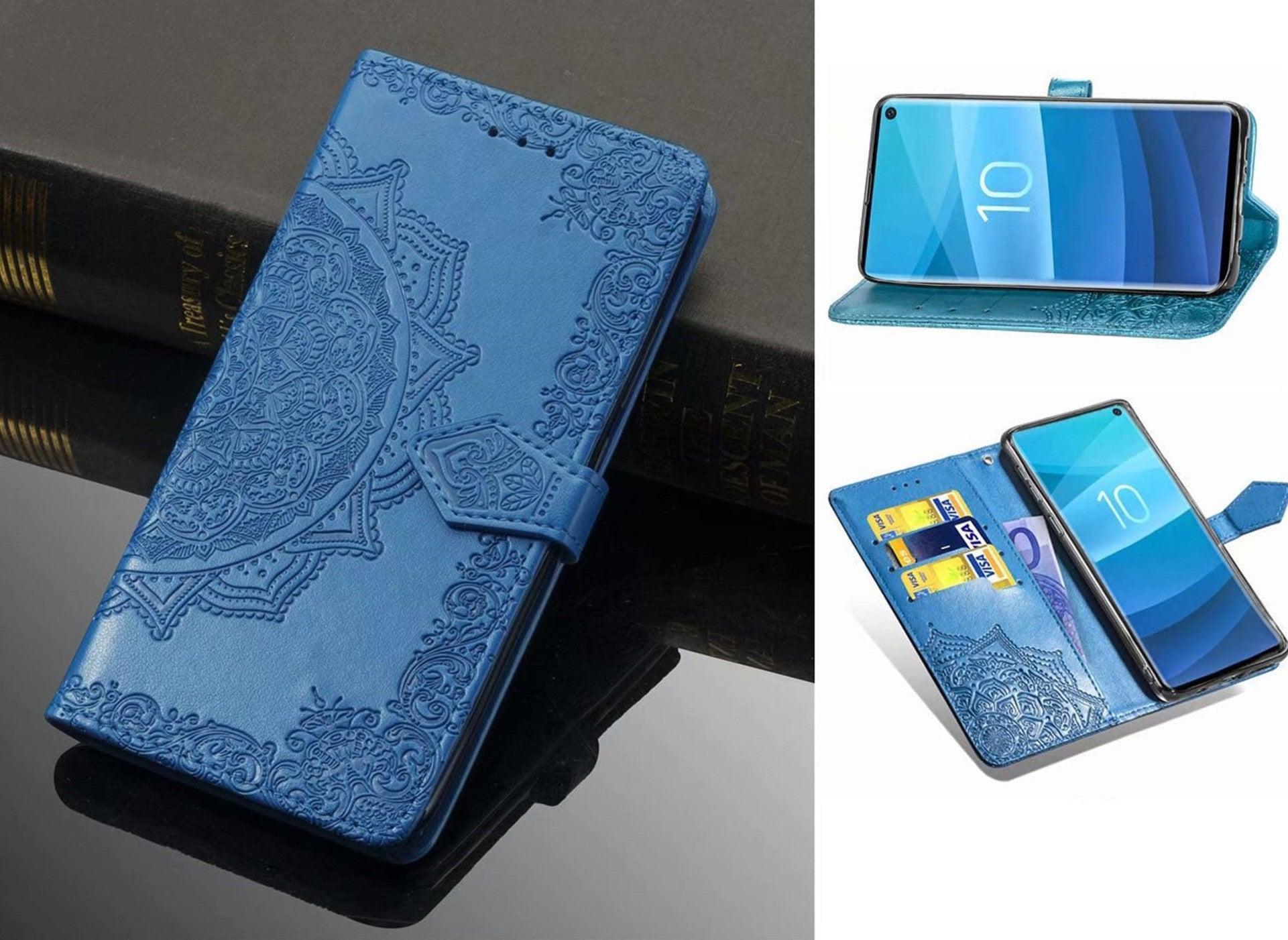 iPhone X Case Wallet Cover Blue