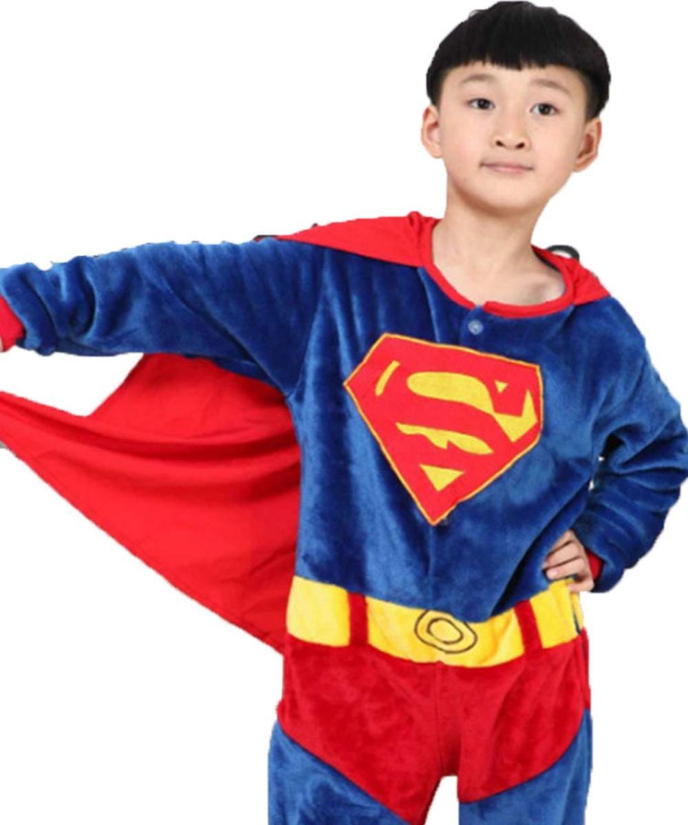 Kids Superman Onesie Animal Kigurumi Costume Bodysuit Outfit