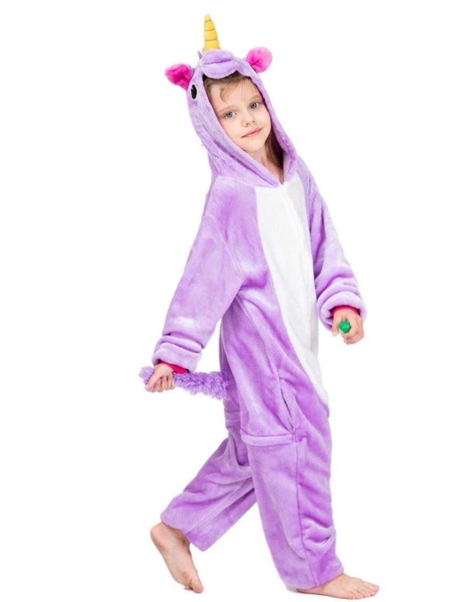 Kids Purple Royal Unicorn Onesie Animal Kigurumi Costume Bodysuit Outfit