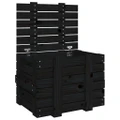Storage Box Black 58x40.5x42 cm Solid Wood Pine vidaXL
