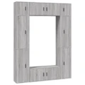 8 Piece TV Cabinet Set Grey Sonoma Engineered Wood vidaXL