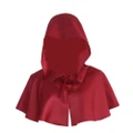 Vicanber Adults Medieval Cowl Hat Cross Necklace Wicca Pagan Hood Cosplay Accessory Hooded Cloak(Red)