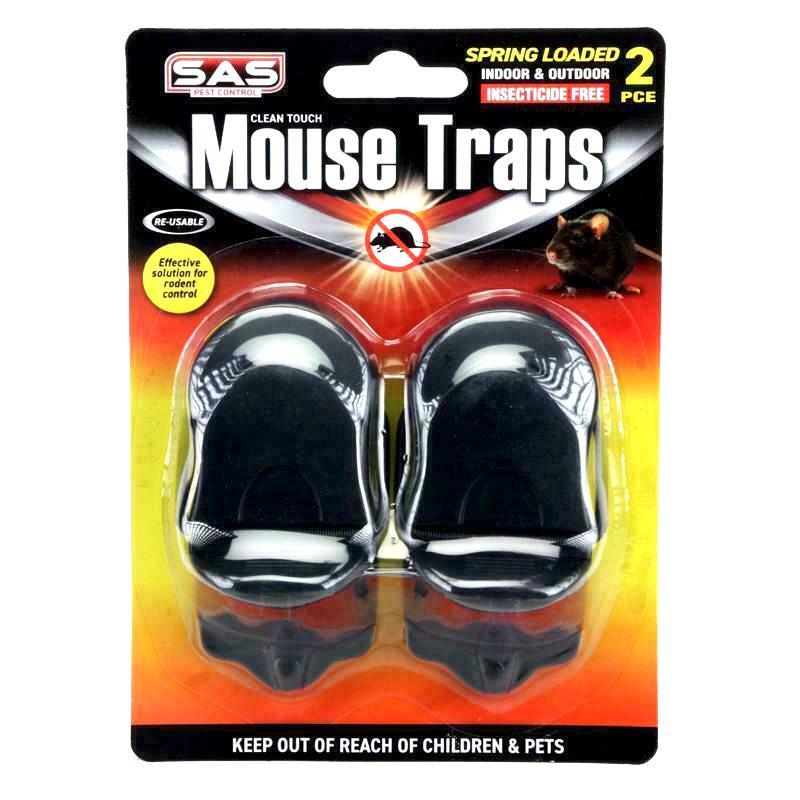 2Pcs Mouse Trap Plastic Clean Touch Pest Control Rodent Extra Strength