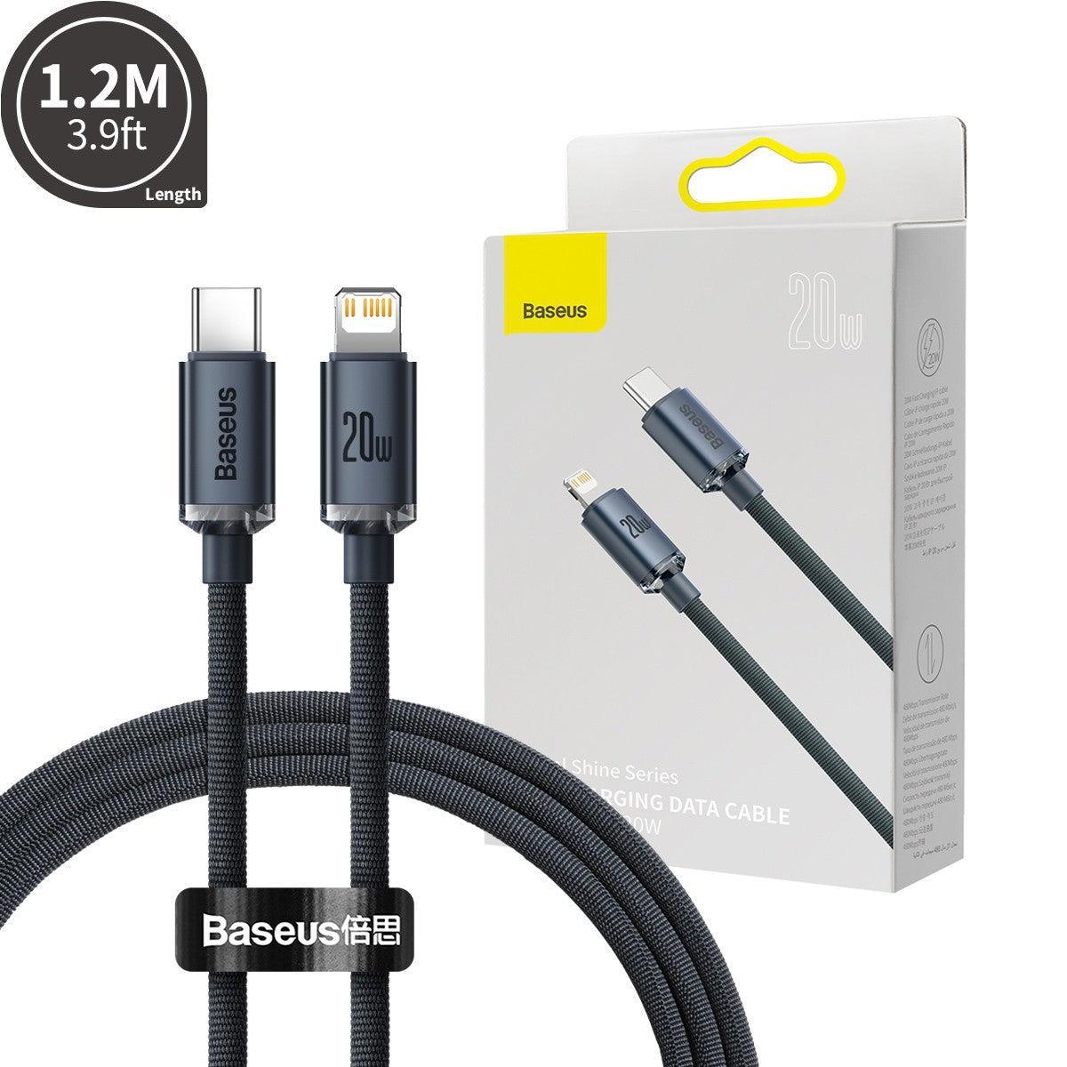 CW-FXP Baseus Crystal Shine Series Fast Charging Data Cable Type-C to iP 20W - CW-FXP Baseus Crystal Shine Series Fast Charging Data Cable Type-C to iP 20W 1.2m-Black