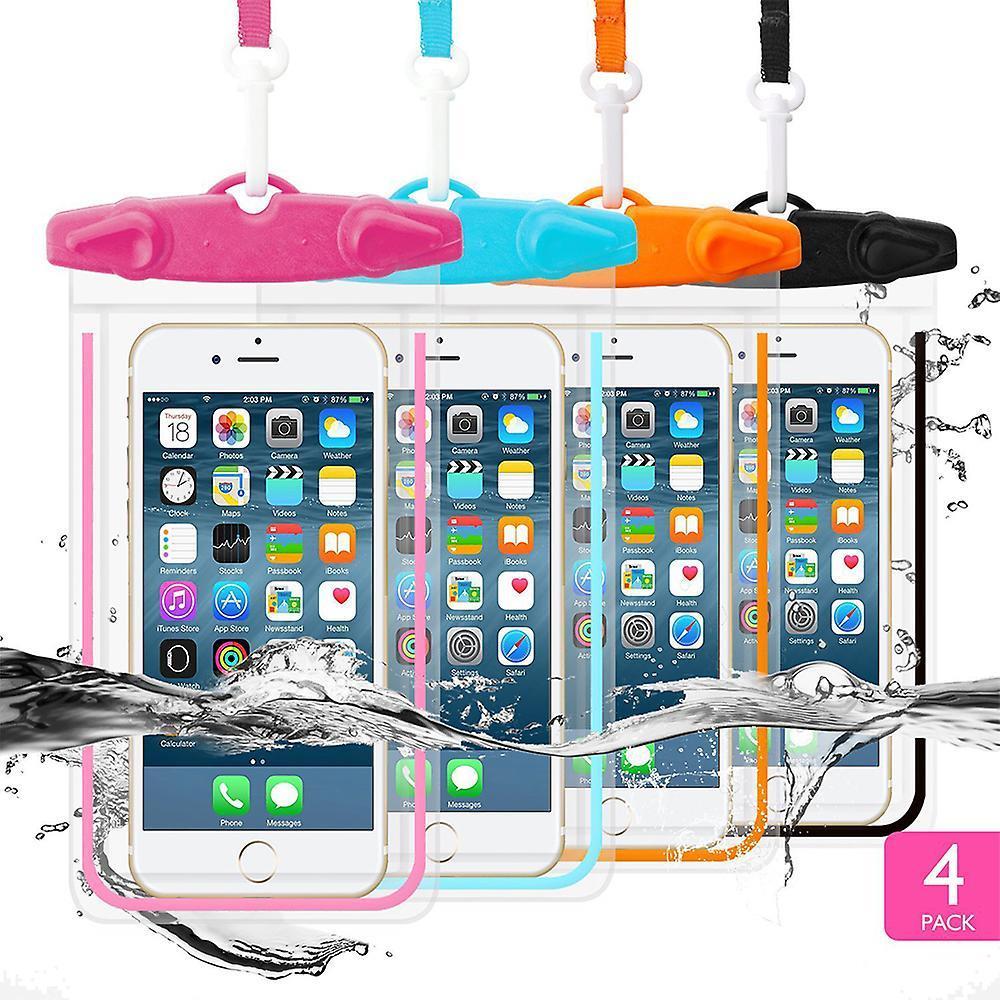 Universal Case, 4 Pack Underwater Clear Phone Pouch Dry Case Compatible With Iphone 11 Pro Xs Max Xr X 8 8p Galaxy Pixel Up To 5.5".