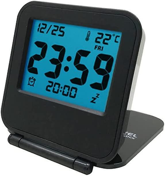 Small Mini Digital Travel Alarm Clocks,battery Operated Travel Clock With Lcd Calendar Temperature,portable Folding Mini Pocket Clock For Outdoor Kids