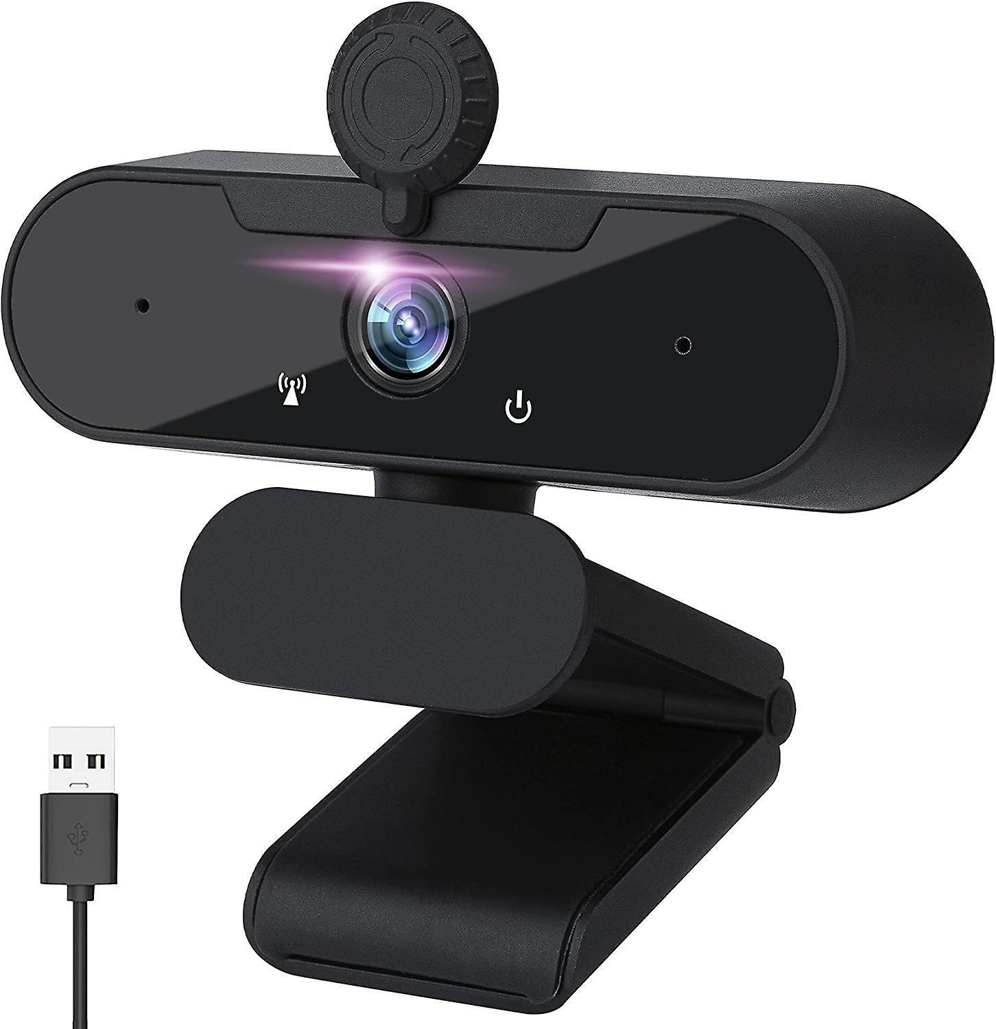 Webcam With Microphone, 1080p Full Hd With Webcam Cover, Laptop Pc Camera For Video Streaming, Conference, Games, Compatible With Windows / Linux / An