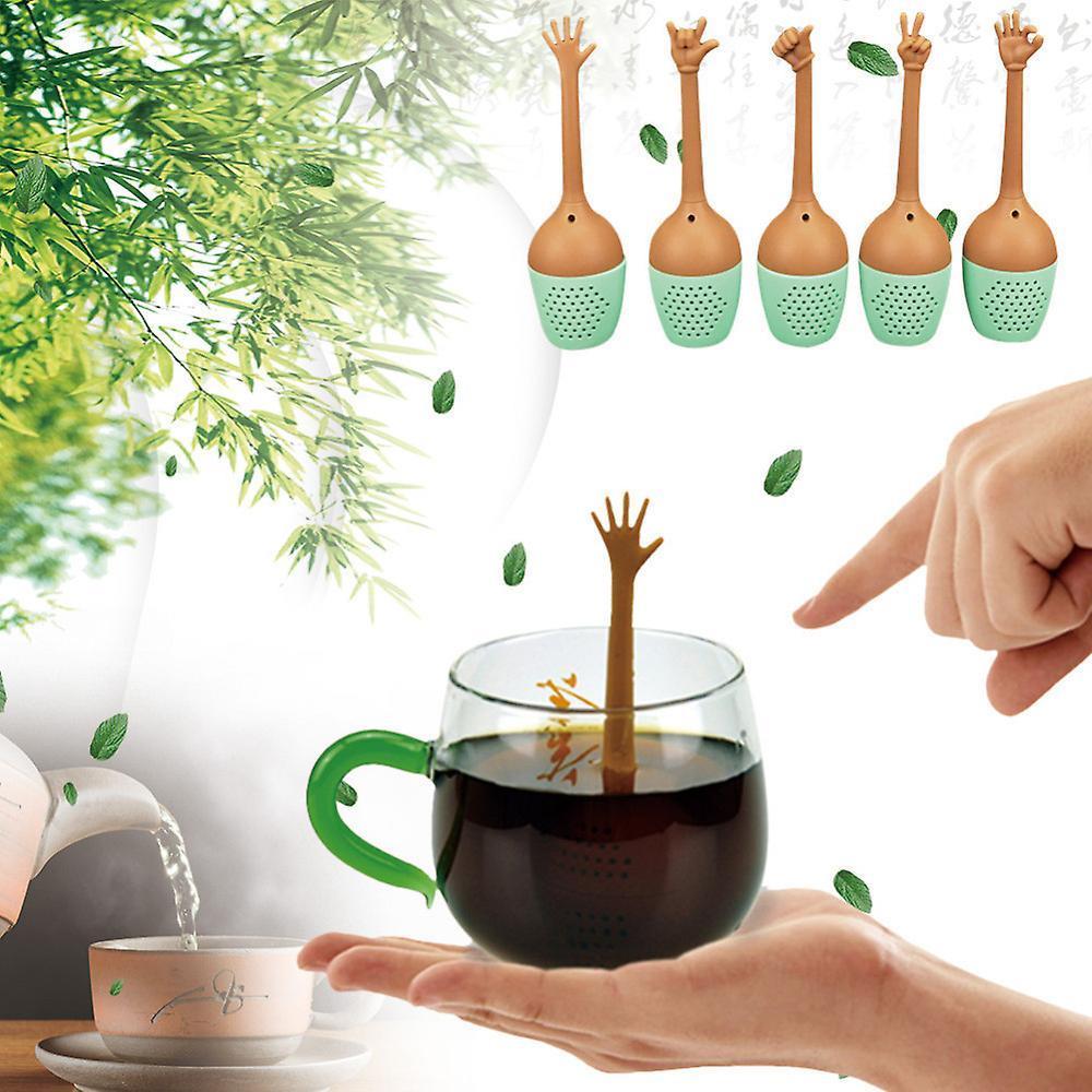 Tea Infuser Black Tea Strainer, Funny Hand Gestures Silicone Loose Leaf Herbal Spice Holder Tea Brewing Tools ,randomly Sent,1pcs